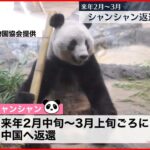 【返還時期”決定”】2023年2月中旬から3月上旬ごろに中国へ返還 上野動物園・シャンシャン