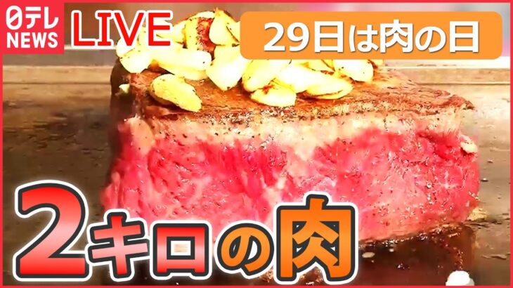 【ライブ】「29日は肉の日」山の名前がついたステーキ/ こぶしの大きさのから揚げ/ 豚焼き肉の激盛りどんぶり/ 揚げたて最高のトンカツ など　every.特集アーカイブより（日テレNEWSLIVE）