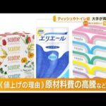 製紙大手3社　ティッシュ・トイレ紙“また値上げ”(2022年11月15日)