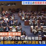 国連委　日本提出の核廃絶決議採択　ロシアのウクライナ侵攻を念頭に核の扇動控えるよう求める　一方で中国など過去最多の6か国が反対｜TBS NEWS DIG