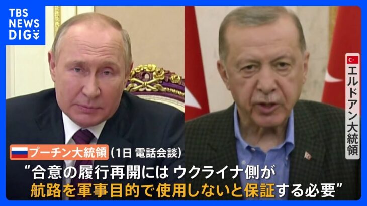 プーチン大統領がトルコ大統領と“穀物輸出”めぐり電話会談　ゼレンスキー大統領は世界にロシアへの圧力訴え｜TBS NEWS DIG