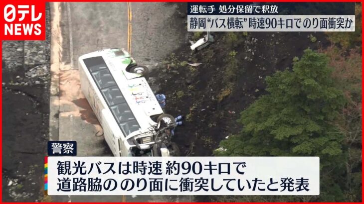 【観光バス横転事故】逮捕の運転手を処分保留で釈放 静岡県小山町