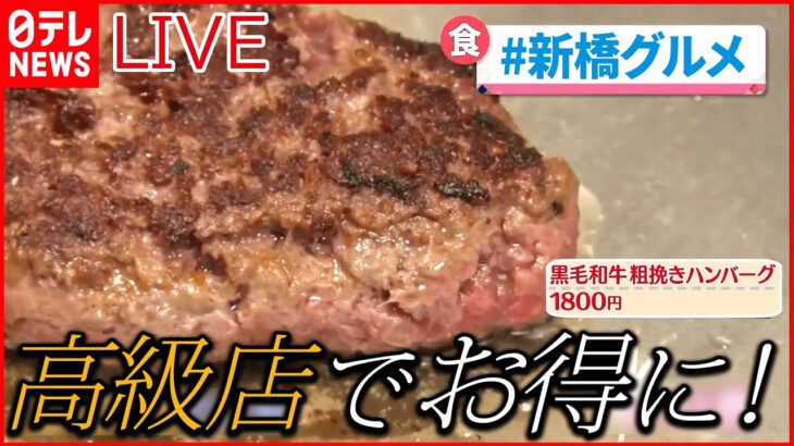 【グルメライブ】国産黒毛和牛ハンバーグ　高級鉄板焼き店のお得なランチ などーー東京・新橋周辺グルメ “every.グルメ”シリーズ一挙公開　 (日テレNEWS LIVE)