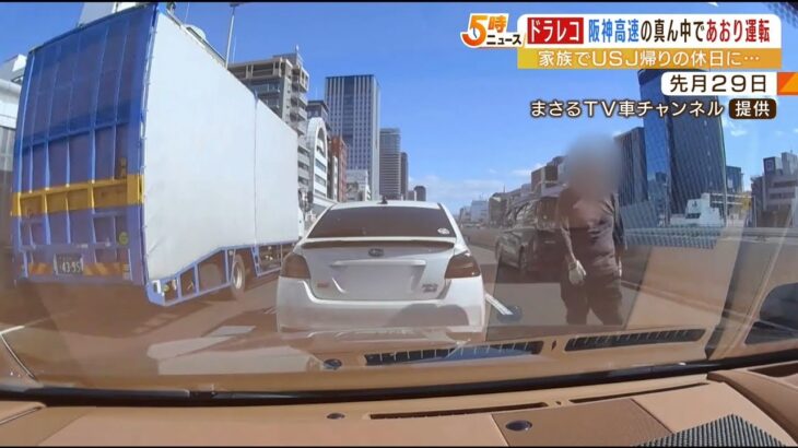 ドラレコに映る『あおり運転』高速道路の真ん中で停車させる…警察が男から事情を聴く（2022年11月4日）