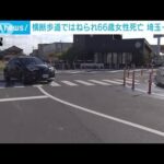 「右折時に見落とした」横断歩道で女性はねられ死亡 乗用車運転の男逮捕 埼玉・白岡市(2022年11月6日)