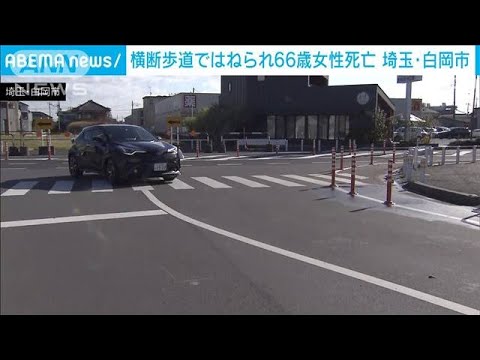 「右折時に見落とした」横断歩道で女性はねられ死亡 乗用車運転の男逮捕 埼玉・白岡市(2022年11月6日)
