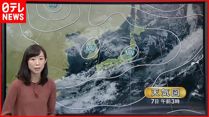 【天気】全国的に晴れ 関東は午後に雨