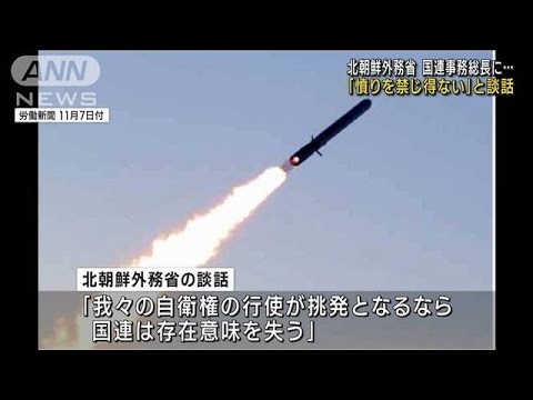 国連事務総長に「憤りを禁じ得ない」北朝鮮が談話(2022年11月8日)