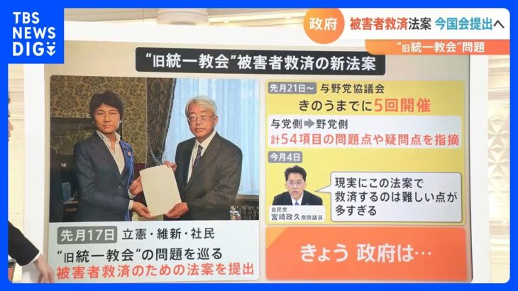 旧統一教会問題 “被害者救済新法” 今国会提出へ　 総理決断の背景は？｜TBS NEWS DIG