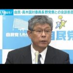 自民・高木国対委員長　“与野党会談”拒否で陳謝(2022年11月9日)