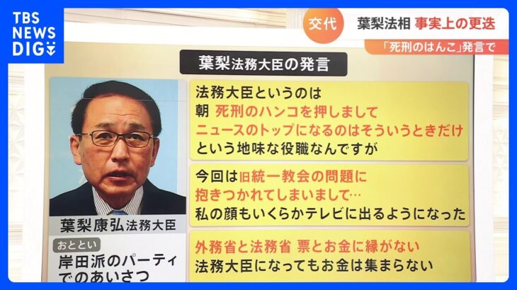 “死刑のはんこを押す地味な役職”発言で 葉梨法務大臣 事実上の更迭｜TBS NEWS DIG