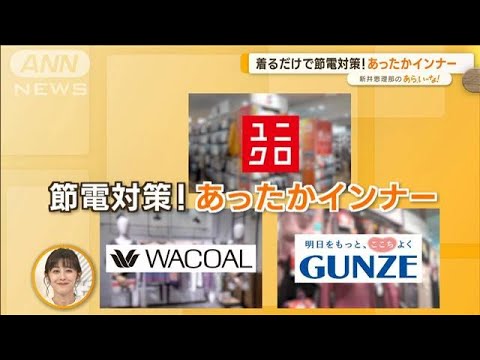 節電対策！“あったかインナー”…「カラー」「見せる」「機能性」【あらいーな】(2022年11月15日)