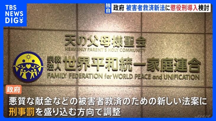 【独自】政府　救済新法に懲役刑導入を検討　あすにも法案概要を与野党に提示へ｜TBS NEWS DIG