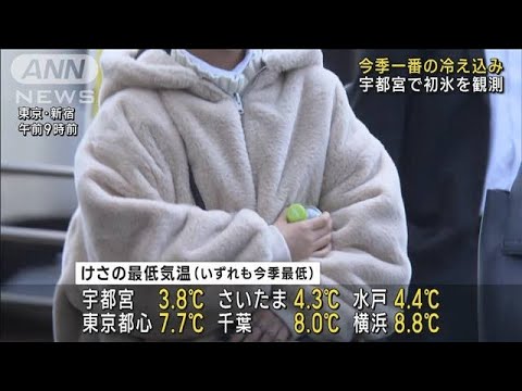 東京でけあらし　宇都宮は初氷　今季一番の冷え込み(2022年11月17日)