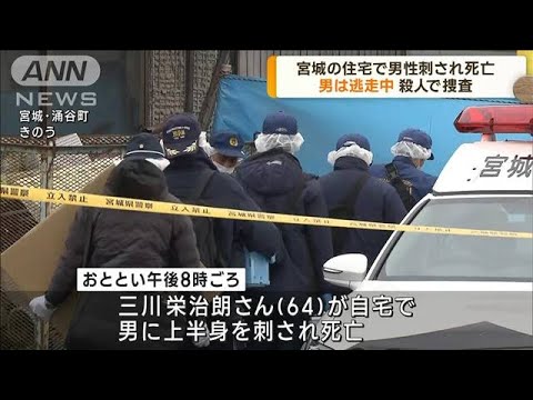 宮城の住宅で男性刺され死亡 男は逃走中 殺人で捜査(2022年11月21日)