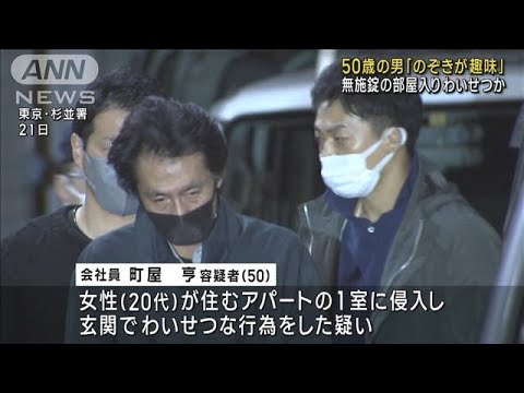 「覗きが趣味」無施錠の部屋に侵入しわいせつ行為か(2022年11月24日)