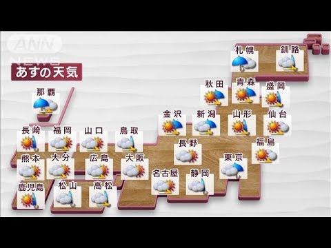 【全国の天気】関東で強い雨も　北海道は大荒れ…暴風、大雨(2022年11月25日)