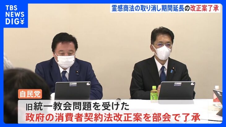 霊感商法の契約取り消し期間「5年→10年に」　消費者契約法の改正案が自民党の部会で了承｜TBS NEWS DIG