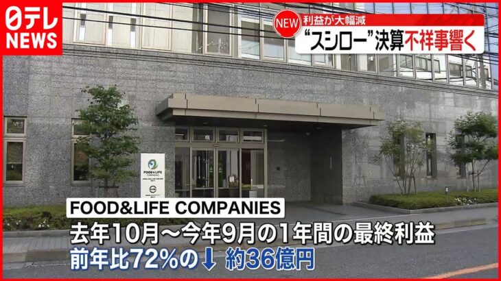 【スシロー】最終利益は前年比72％減の約36億円 “おとり広告”などの影響