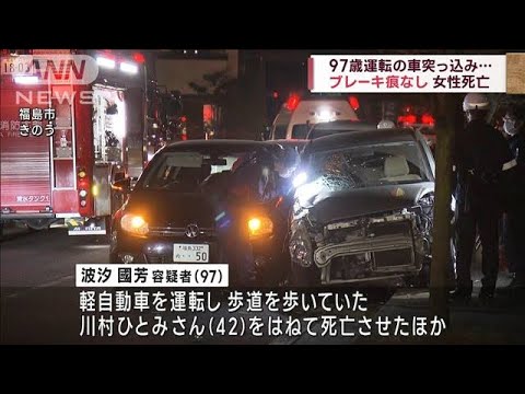 97歳男の運転で女性はねられ死亡　ブレーキ痕なし(2022年11月20日)