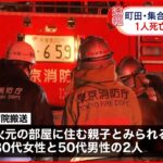 【集合住宅で火事】火元の親子か…1人死亡 1人重傷 東京・町田市