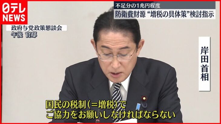 【岸田首相が指示】防衛費財源確保のため“1兆円程度を増税で”