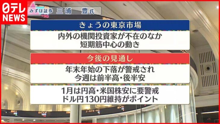 【12月26日の株式市場】株価見通しは？ 三浦豊氏が解説