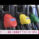 【速報】ガソリン価格167.9円/L　前週から0.2円値下がり　2週連続値下がり(2022年12月28日)