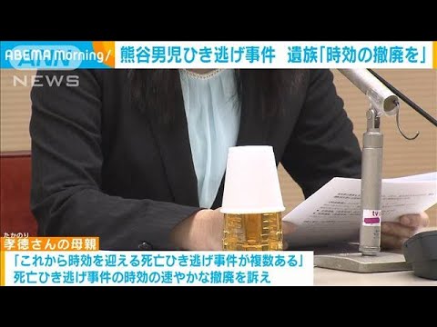 死亡ひき逃げ事件「時効撤廃を」　2009年の熊谷男児ひき逃げ事件　遺族が訴え(2022年12月5日)