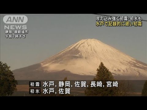 今季一番の寒さ　水戸で記録的に遅い初霜も(2022年12月8日)