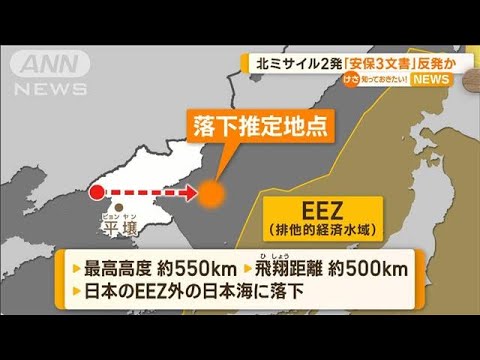 北朝鮮　弾道ミサイル“2発発射”…「防衛関連3文書」閣議決定に反発か(2022年12月19日)