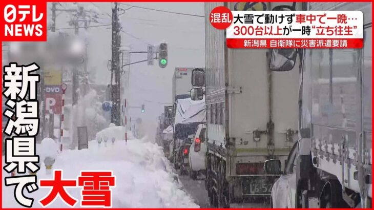 【記録的な大雪】300台以上が一時“立ち往生”…大渋滞も 自衛隊に災害派遣を要請　新潟県