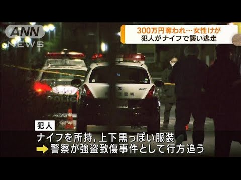 路上で女性襲い300万円奪う　ナイフ持って犯人逃走(2022年12月1日)