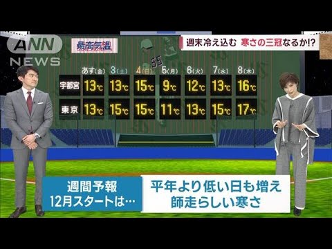 【関東の天気】日差し復活！でも冷え込む“師走気温”(2022年12月1日)