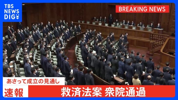 【速報】救済法案が衆院を通過　このあと参議院で審議入り　10日に成立の見通し｜TBS NEWS DIG