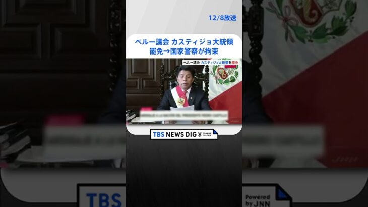 ペルー・カスティジョ大統領が罷免　国家警察に身柄拘束される | TBS NEWS DIG #shorts