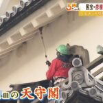 命綱つけた職員がほこり落とす…高さ２１ｍ天守閣の窓の外で国宝・彦根城『すす払い』（2022年12月8日）