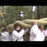 約８ｍ・約４００ｋｇの「大しめ縄」のかけ替え　奈良・桜井市の大神神社で迎春準備（2022年12月11日）