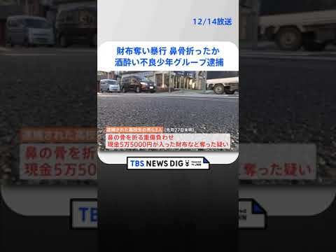 【速報】“おやじ狩り” 財布奪い鼻骨折った疑い 酒酔い地元不良少年グループを逮捕　東京・府中市 | TBS NEWS DIG #shorts