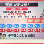 【解説】「生前贈与」ルール見直しへ 早くしないと損？