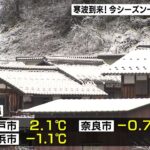 近畿にも強い寒気『大阪市・奈良市・彦根市で初氷』観測　週末にはさらに強い寒気が（2022年12月15日）