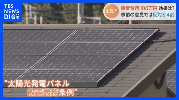 太陽光パネルを戸建て住宅に義務化　東京都が全国初の条例を可決　「都民以外も負担」指摘する声も｜TBS NEWS DIG