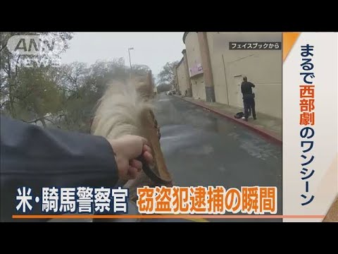 米国・騎馬警察官　“窃盗犯”逮捕の瞬間　「珍しい」遭遇…まるで西部劇のワンシーン(2022年12月20日)