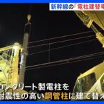 新幹線設備の“耐震化工事”公開　大規模地震に備え鋼管製の電柱へ　対象は4000本　JR東日本｜TBS NEWS DIG