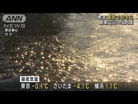“強烈寒波”東京で今季初の冬日　関東山沿いは大雪(2022年12月24日)