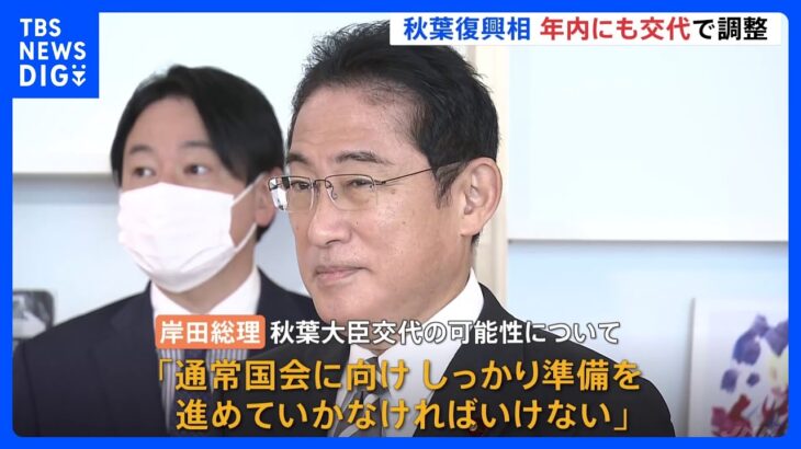 秋葉復興大臣、年内にも交代検討　岸田総理「通常国会にむけしっかり準備」辞任否定せず｜TBS NEWS DIG