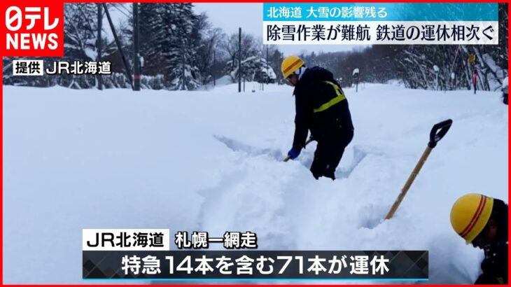 【大雪の影響】北海道で“除雪”難航 生活に影響…特急など71本が運休