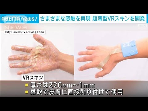 手の上を歩く感触まで再現　皮膚に貼り付けて使う超薄型「ウェアラブルVRスキン」(2022年12月27日)