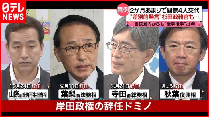 【異例】止まらない“辞任ドミノ” 自民党内からも批判“代えるなら早く…”