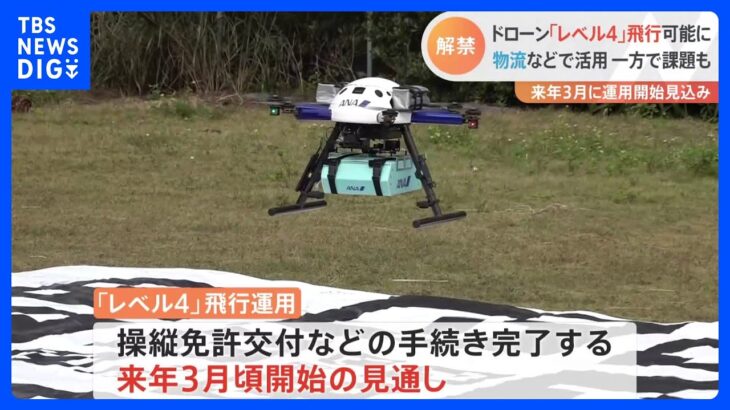 ドローン「レベル4」解禁で都市部上空も飛行可能に　中国製大半の中「国産ドローン」でこだわる安全性｜TBS NEWS DIG